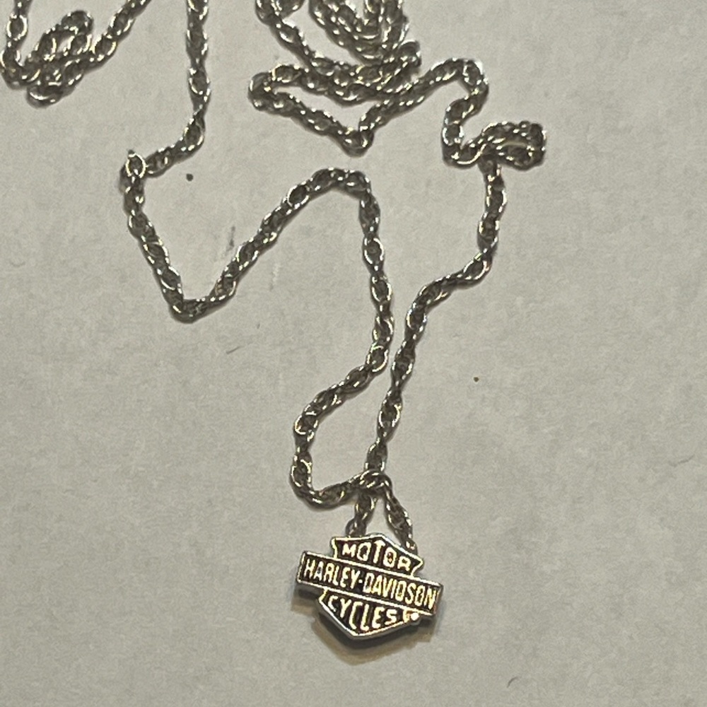 Sterling Silver Harley Davidson Necklace